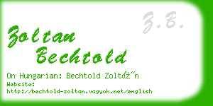 zoltan bechtold business card